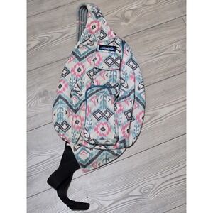 KAVU Rope Bag Aztec Print Blue Pink Black White